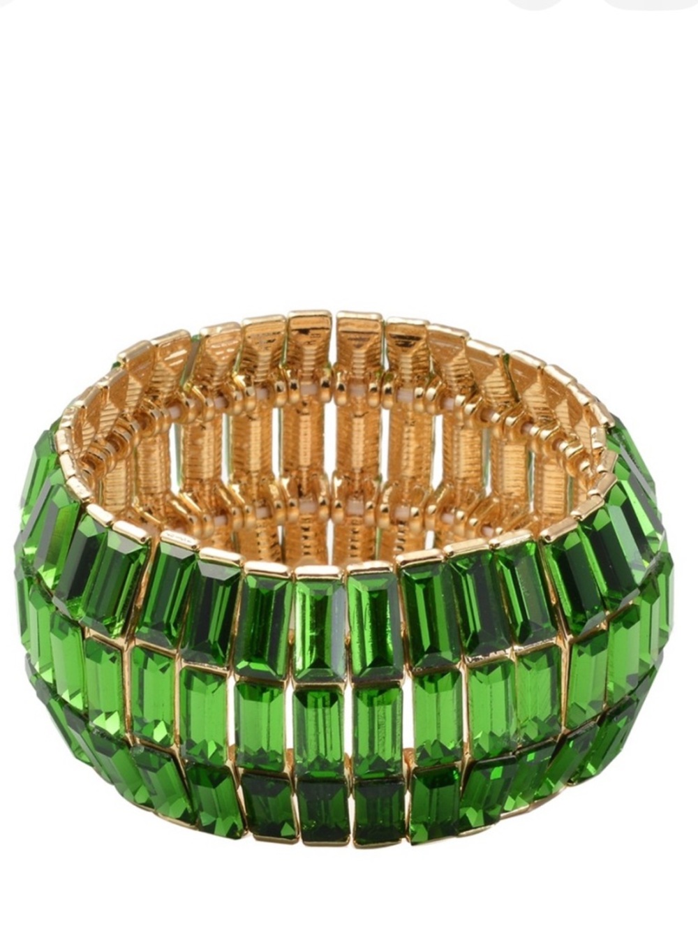 Simulated Green Diamond Stretch Bracelet